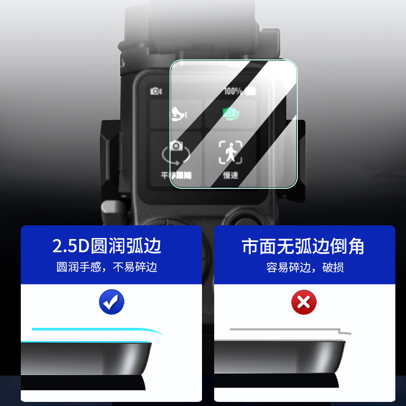酷摩科适用DJI大疆稳定器RS4/RS 4 Pro钢化膜贴膜RS3pro如影s RoninS云台稳定器屏幕保护膜RS4Pro配件 - 图0