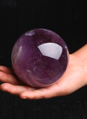正品原石天然紫水晶球摆件办公室
