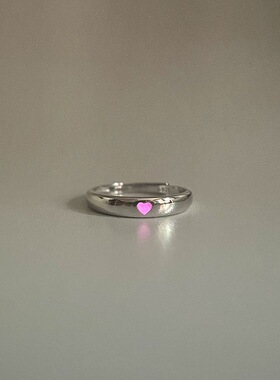 新款ELEMEX加拿大发光情侣戒指爱心小众轻奢520情人节对戒生日礼