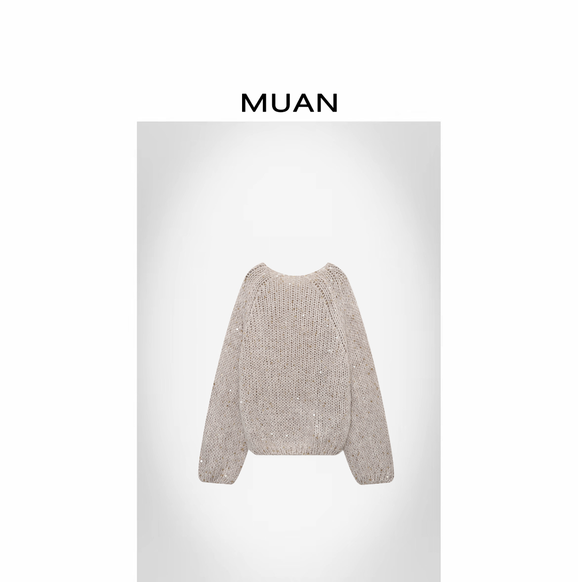 木岸muan定制480克100%纯棉亮片毛衣宽松保暖针织衫女CQ-ZZ-82568 - 图0