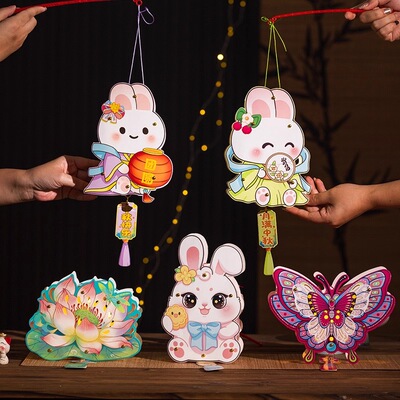 元宵古风十二生肖手提花灯发光