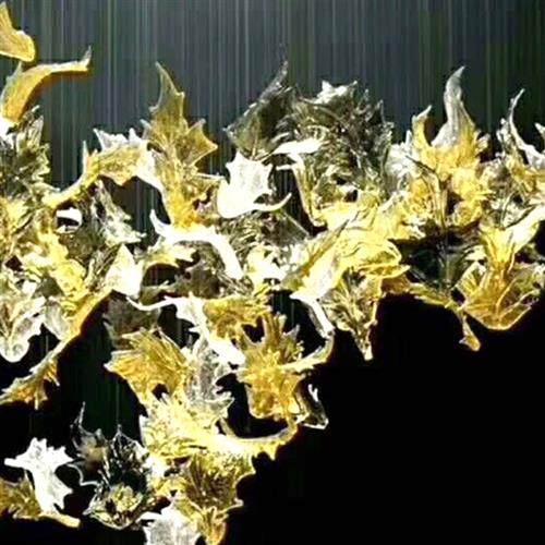 酒店ktv会所大厅天花板装饰艺术吊灯别墅样房抽象玻璃枫叶工程灯,淘宝优惠券,粉丝福利购,淘宝优惠卷