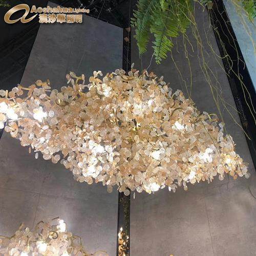 别墅大吊灯复式楼中楼梯圆环网红长灯大厅酒楼圈圈灯具水晶大吊灯,淘宝优惠券,粉丝福利购,淘宝优惠卷