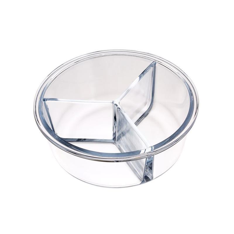 iCook分隔玻璃饭盒微波炉专用保鲜盒套装便当盒带盖圆形保鲜碗-图3