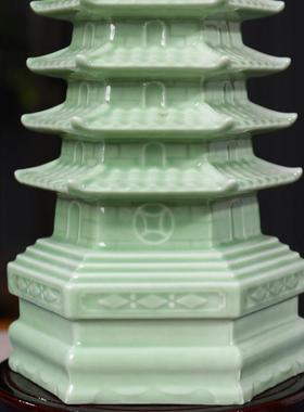 景德镇陶瓷器七层宝塔工艺品家居客厅电视柜装饰品办公室风水摆件