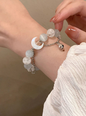 新款白月光月亮手链女高级感流行小众设计闺蜜生日送女朋友