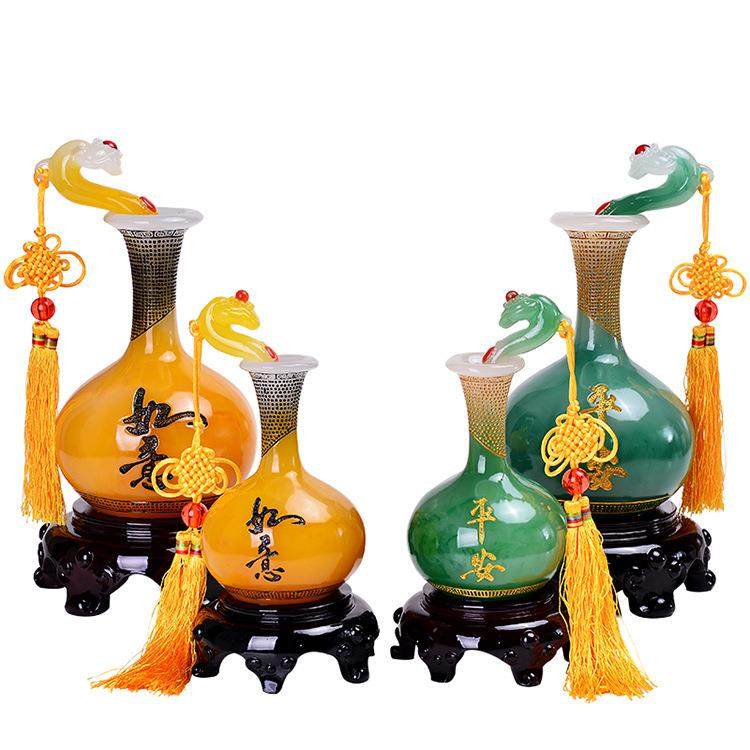 包邮平安如意瓶摆件仿玉花瓶工艺品办公室书房客厅家居酒柜装饰品,淘宝优惠券,粉丝福利购,淘宝优惠卷