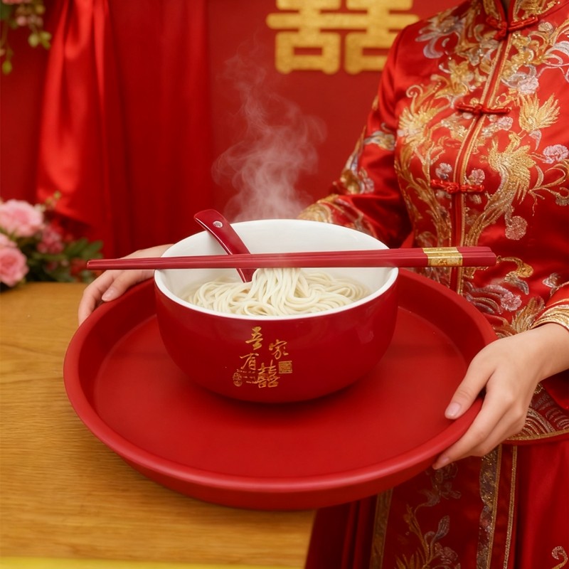 结婚吃面大碗陶瓷红色碗筷陪嫁用品套装喜碗婚礼陶瓷一对婚庆对碗,淘宝优惠券,粉丝福利购,淘宝优惠卷