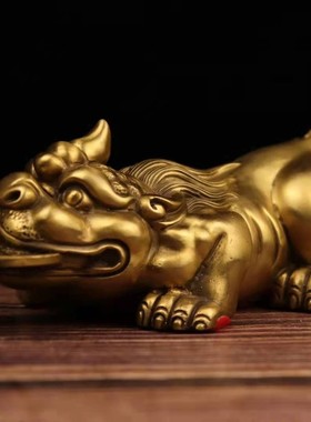 纯铜金钱独角貔貅百财飞天貔貅元宝貔貅客厅玄关家居装饰工艺摆件