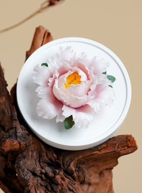 牡丹扩香石非遗手捏陶瓷花