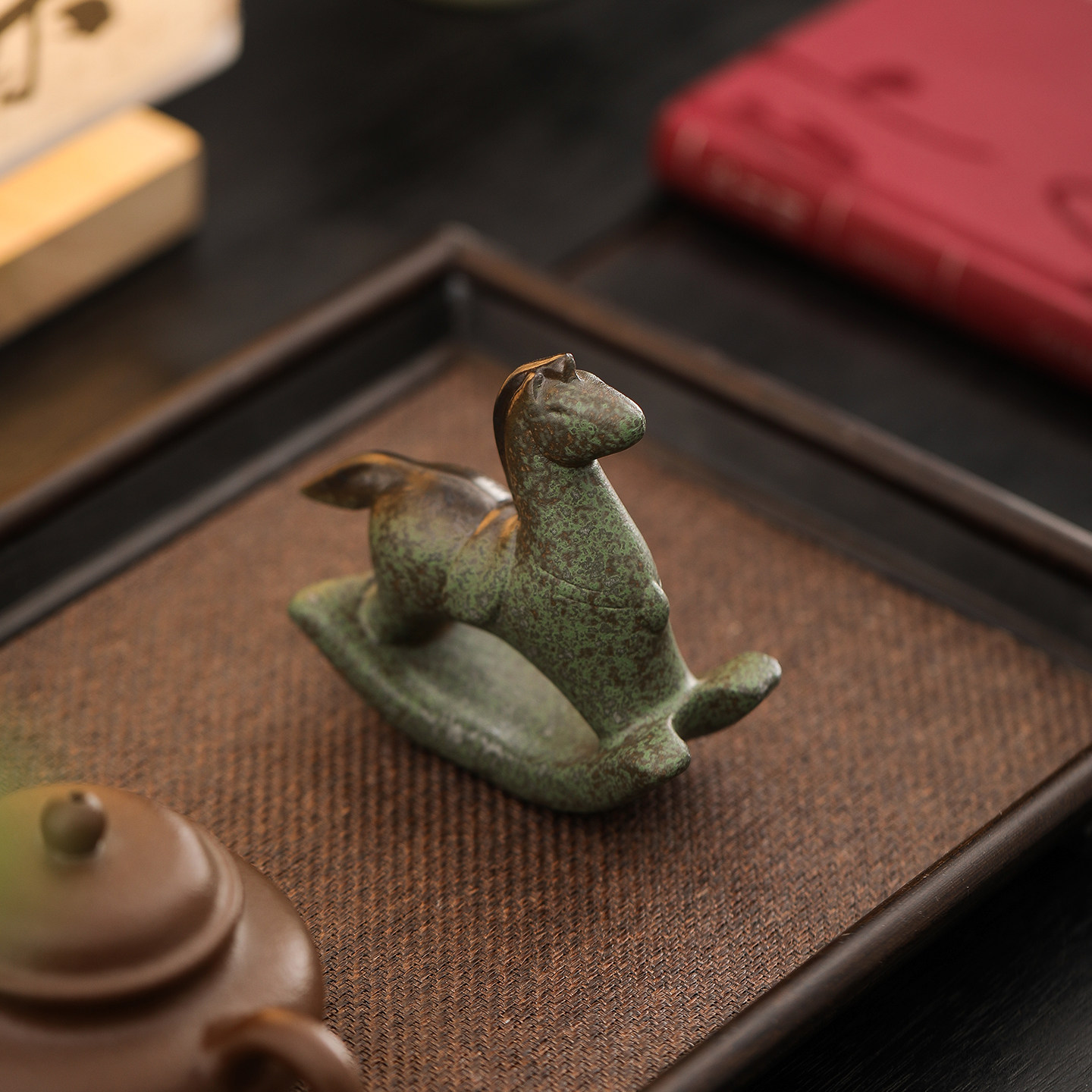 中式摇摇马年小茶宠中国创意陶瓷茶桌摆件装饰工艺品乔迁送礼礼品,淘宝优惠券,粉丝福利购,淘宝优惠卷