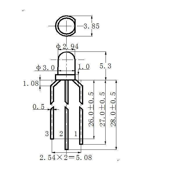 3mm共阴红白发光二极管雾状f3mm红白双色直插共阴led插件灯珠白红 - 图0