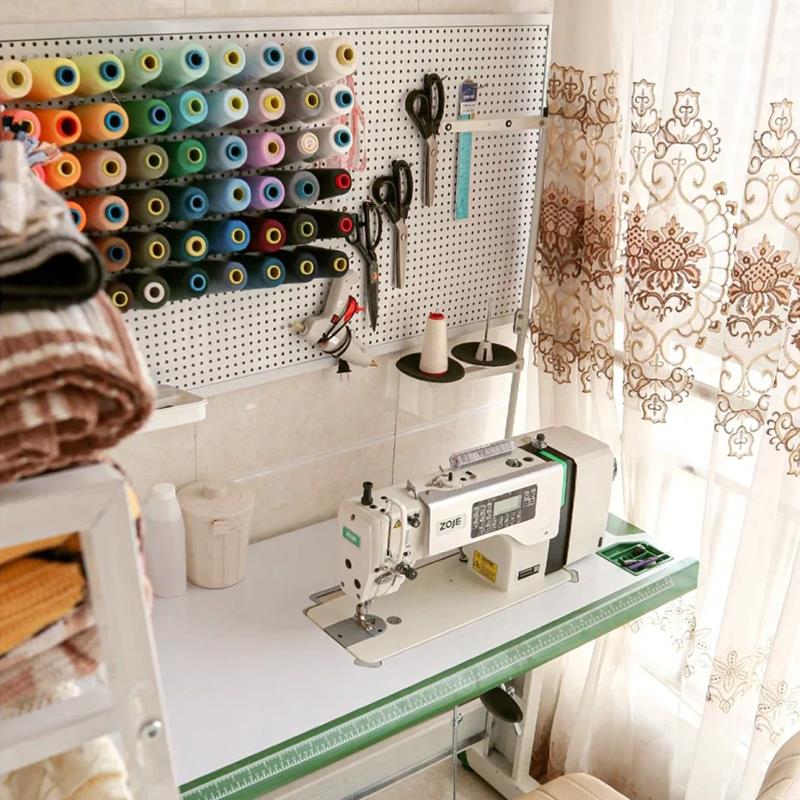 缝纫机线架洞洞板手缝线毛线球手工工具收纳挂板置物架墙上展示架 - 图0