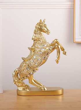 轻奢马到成功树脂摆件办公桌面招财装饰家居客厅玄关乔迁开业礼品