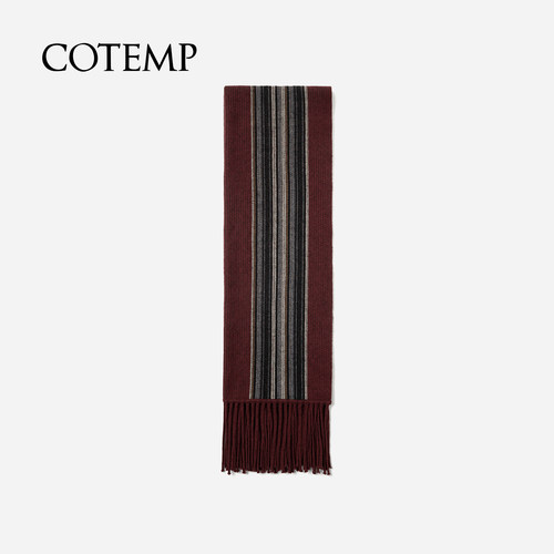cotemp Koselig Wrap 25HOLIDAY羊绒混纺经典条纹披肩围巾 - 图2