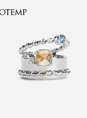 cotempS925宝石戒指独特扭结