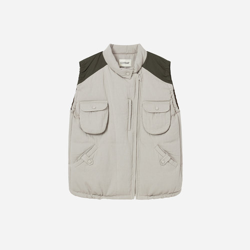 COTEMP NEHERA DOWN VEST 25FW新款尼赫拉工装拼接色羽绒马甲女 - 图3