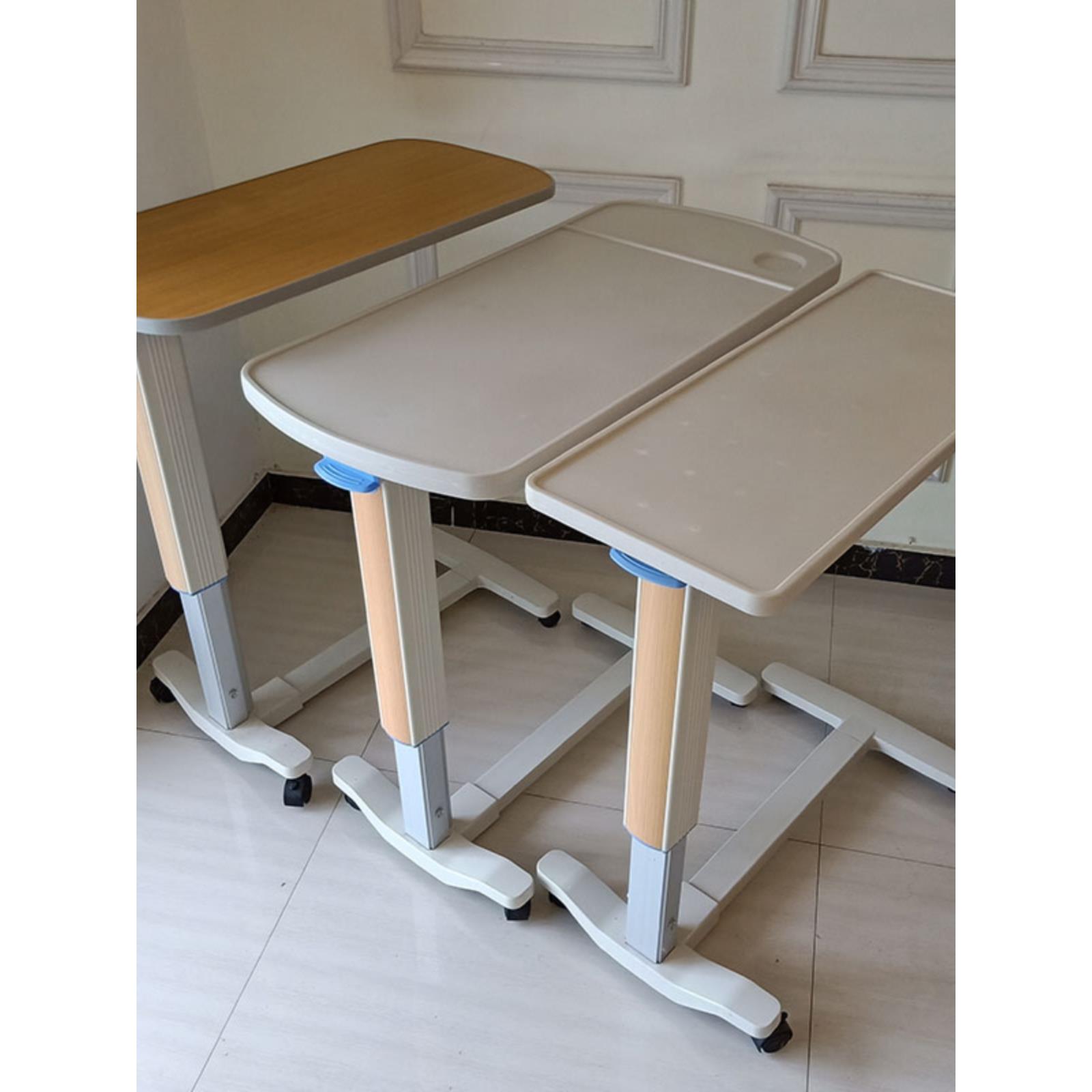 abs升降老人餐桌带轮护理桌 过床桌笔记本电脑床边桌医用移动餐桌 - 图1