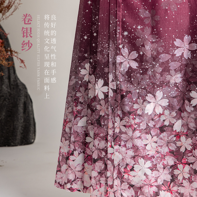 爱奇葩 原创【樱花烂漫】马面裙2025新款夏季女薄款汉服半身裙 - 图3
