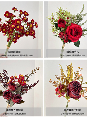 高端红色仿真花婚礼堂装饰