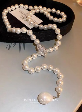 可调节珍珠毛衣链大气高档秋冬长款项链女气质百搭高级感合金配饰