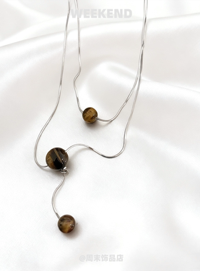 美拉德虎眼石双层项链