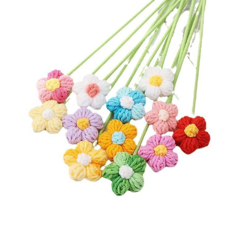 仿真花头毛线小泡芙手工钩针花手工编织教师节礼物家居装饰假花,淘宝优惠券,粉丝福利购,淘宝优惠卷