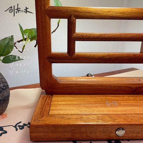 大果紫檀中式古典雅韵实木台灯榫卯工艺红木装饰茶室卧室床头宫灯 - 图2