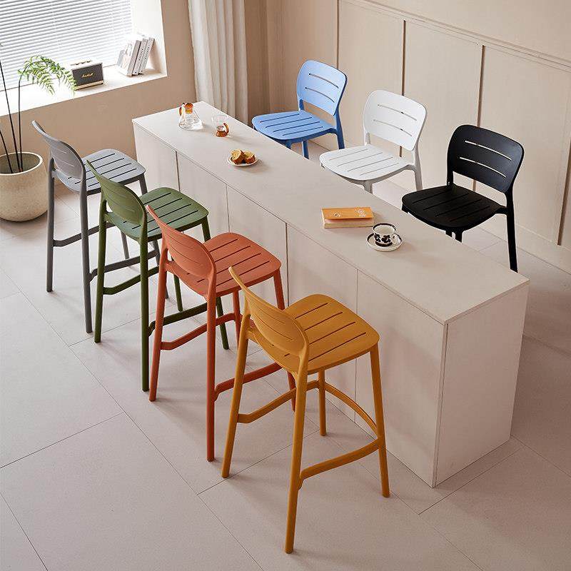 北欧设计师吧台椅现代简约轻奢塑料吧椅可叠放网红酒吧户外高脚凳,淘宝优惠券,粉丝福利购,淘宝优惠卷