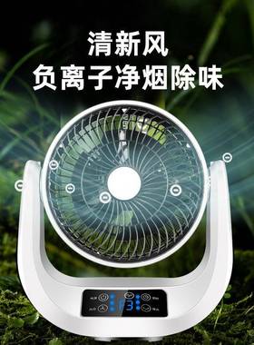 负离子台式摇头循环扇家用智能遥控电风扇轻音定时大电风扇工厂