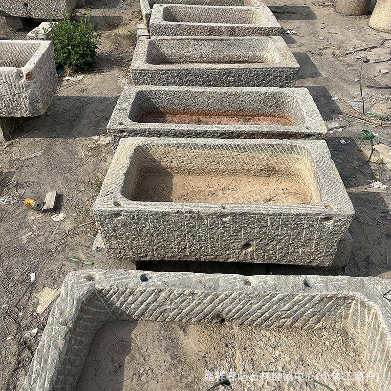 民俗旧石器老石槽复古农村牛槽庭院户外洗手池园林景观流水摆件 - 图0