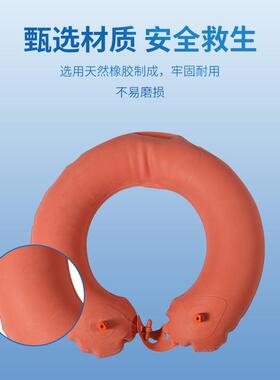 供应87式橡胶救生圈双气囊橡胶救生圈充气加厚训练救生圈