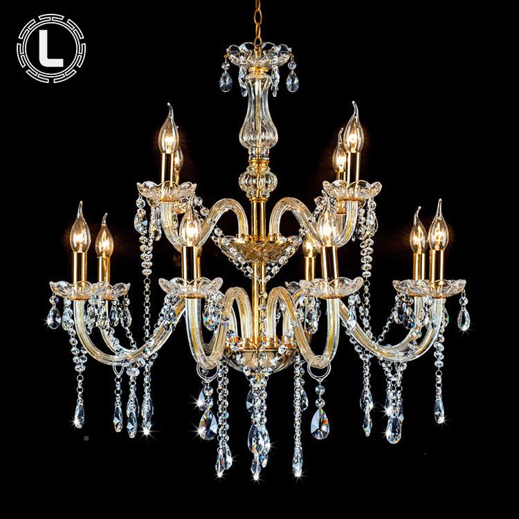 式水吊776灯客厅酒店大堂吊灯晶金灯色蜡烛饰欧卧室餐厅灯具 - 图2