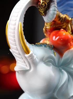 大象摆TSI件流沙画高档装家居饰品办如室客厅玄公关吉祥意工艺品