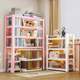 Household steel bookshelf Color storage rack Children's iron art student bookcase multi-layer storage rack Living room storage rack