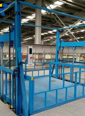 固定二层厂房电动液压货梯升降机大吨位货梯车间导轨式升降货梯