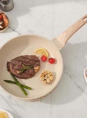 A06家用无烟锅电灶通用平底锅麦饭石涂层锅复合底不粘锅炒锅