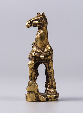 速发招财马上赢摆件 黄苍十二生合马挂件 战马铜蝇组肖家具摆件