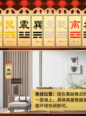 速发乾坤屋纯铜房卦缺角补角牌挂件西北角桃木震坎艮巽兑八卦补角