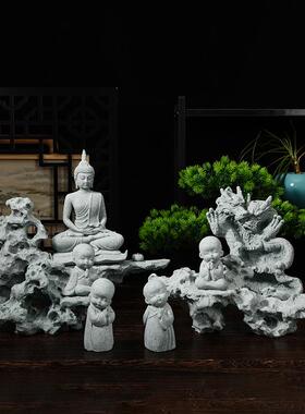 青砂石太湖石禅意园林庭院假山造景鱼缸观赏石摆件客厅家居装饰品