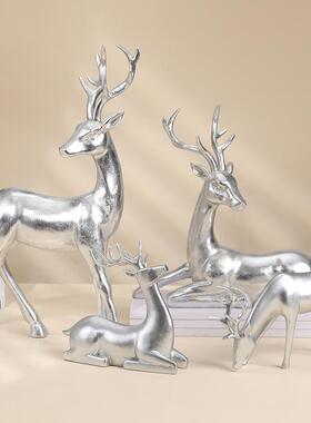 麋鹿摆件客厅电视柜家居摆设酒柜办公室桌面树脂工艺品节日礼品