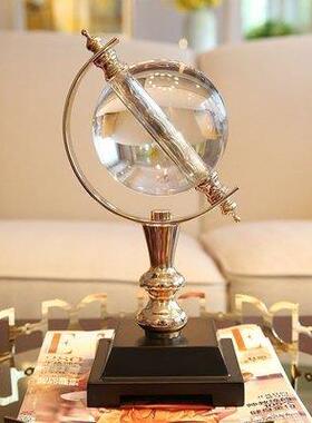 家居样板间软装饰品摆件客厅书房水晶球地球创意工艺品摆设