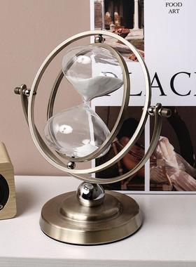 轻奢创意金属时间沙漏摆件家用办公室书房桌面计时器摆设软装饰品