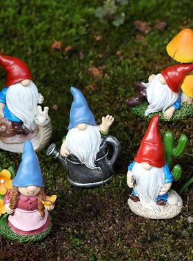 花园小盆矮人摆件花户外庭院草坪精灵花件缸造插景树BS-081脂装饰