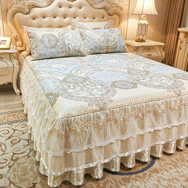 欧式蕾丝床裙凉冰丝席款三件机291079套1.8米加厚可折叠洗席空调,淘宝优惠券,粉丝福利购,淘宝优惠卷