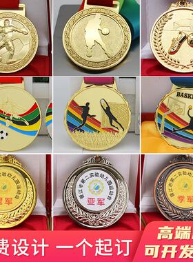 赛合奖奖牌牌儿童金属金材质挂脖奖牌马比拉松运动会比赛奖牌