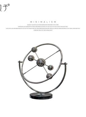 艺子现代轻奢几何圆环饰金属摆件设计师样板YB-RZ-18客贝厅室间内