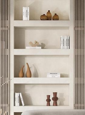 视侘寂客厅侘寂风客厅装饰件品电柜开放格摆现代古轻奢复古中风饰