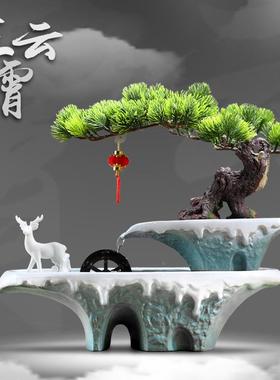 水2024069摆件循环水高客厅招财风流水轮级玄关装饰办公感室生财