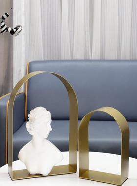 现代轻奢金属拱门摆件样板房电视柜客厅书柜玄关酒柜家居软装饰品